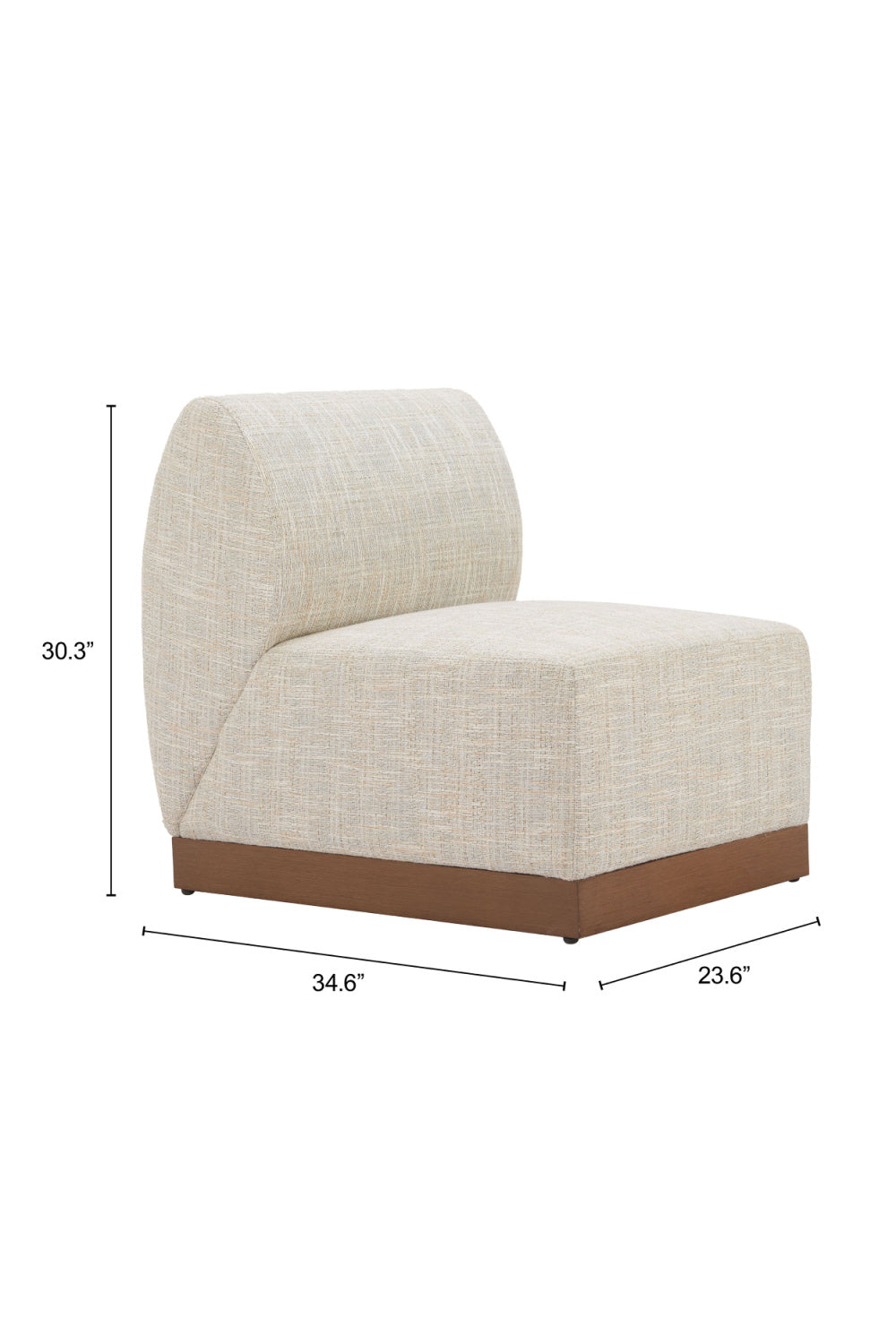 Beige Outdoor Armless Chair | OROA Modern Christy | Oroa.com