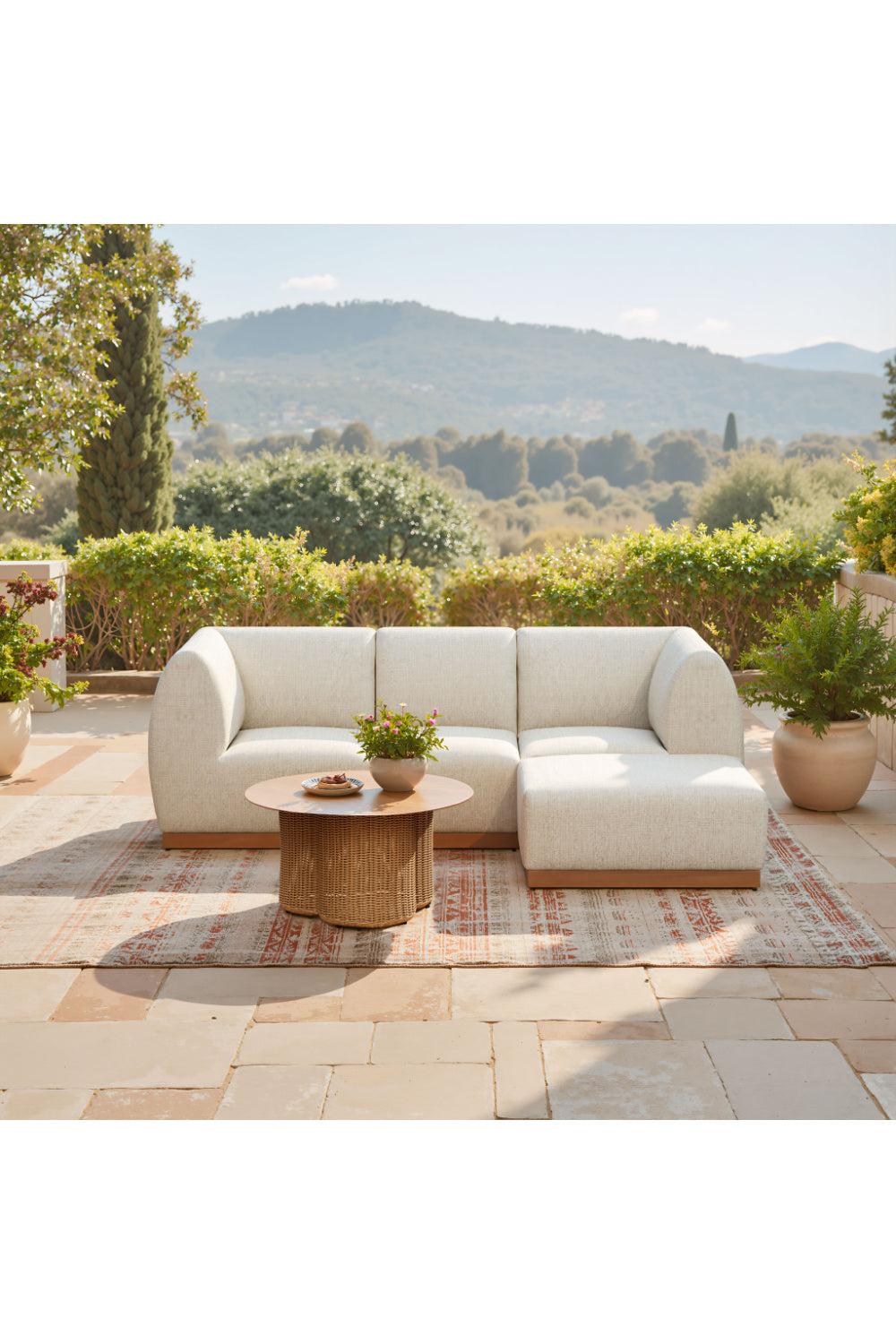 Beige Outdoor Corner Chair | OROA Modern Christy | Oroa.com