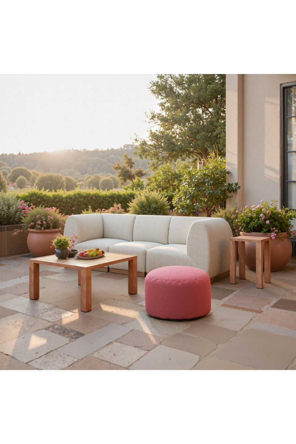 Beige Outdoor Corner Chair | OROA Modern Christy | Oroa.com