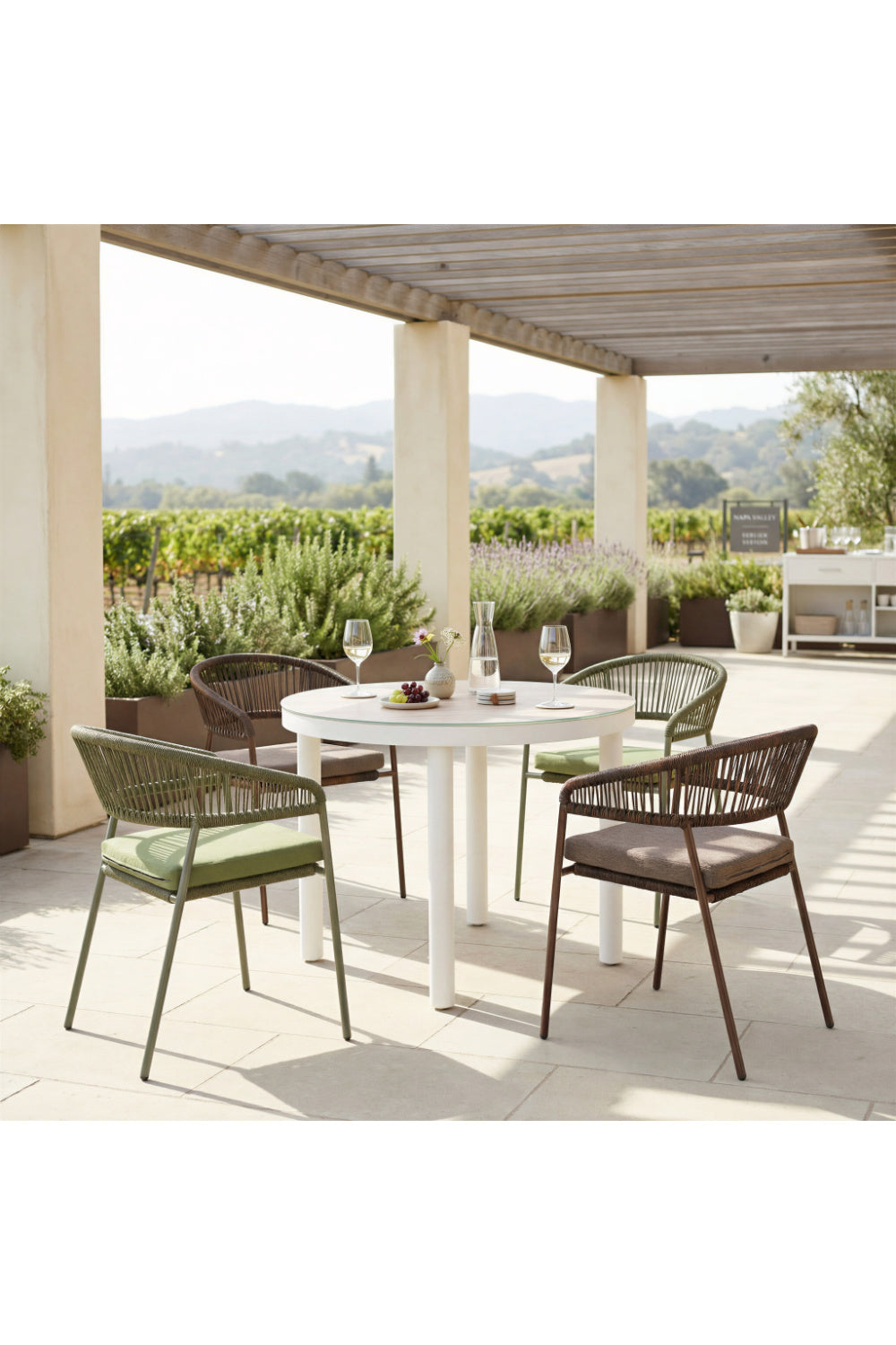 Brown Rattan Outdoor Dining Chairs (2) | OROA Modern Skye | Oroa.com