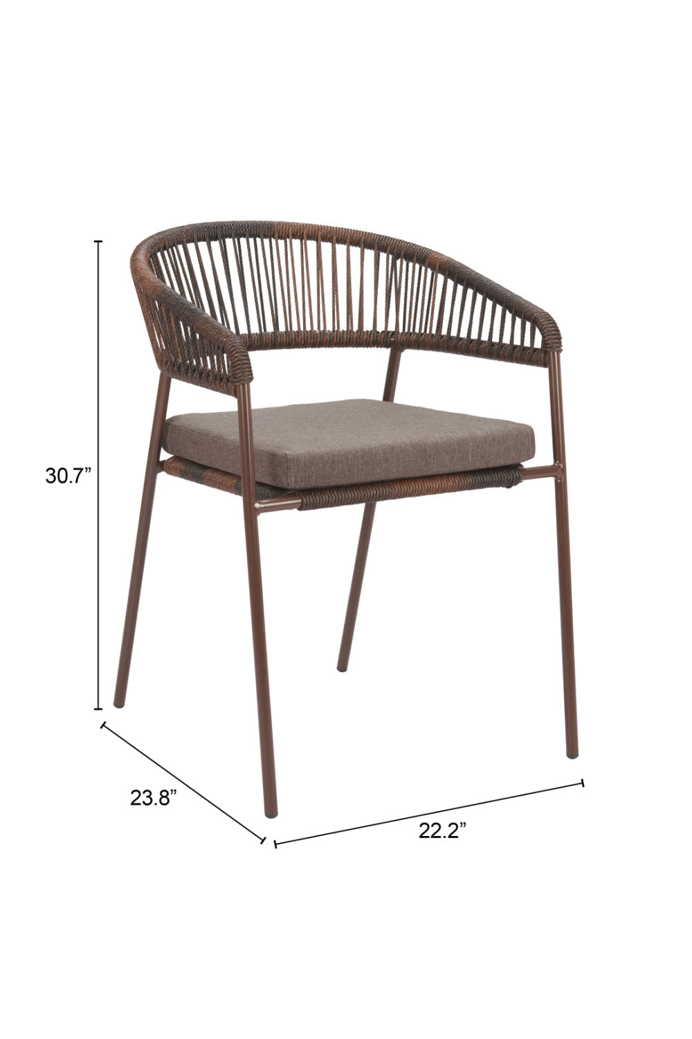 Brown Rattan Outdoor Dining Chairs (2) | OROA Modern Skye | Oroa.com