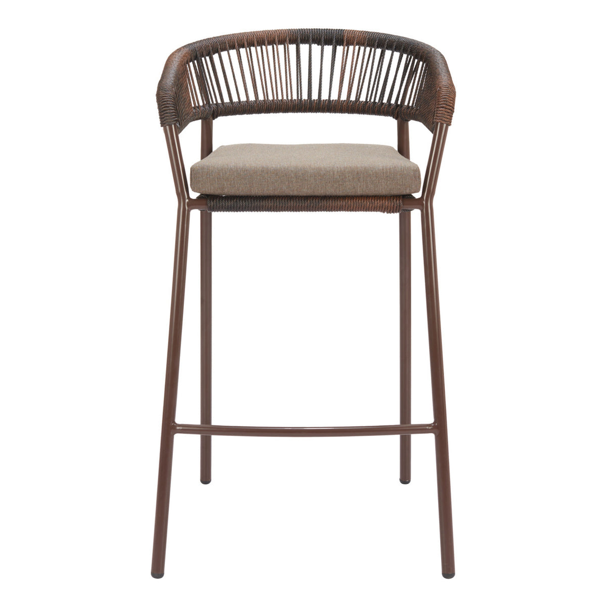 Brown Rattan Outdoor Bar Stools (2) | OROA Modern Skye