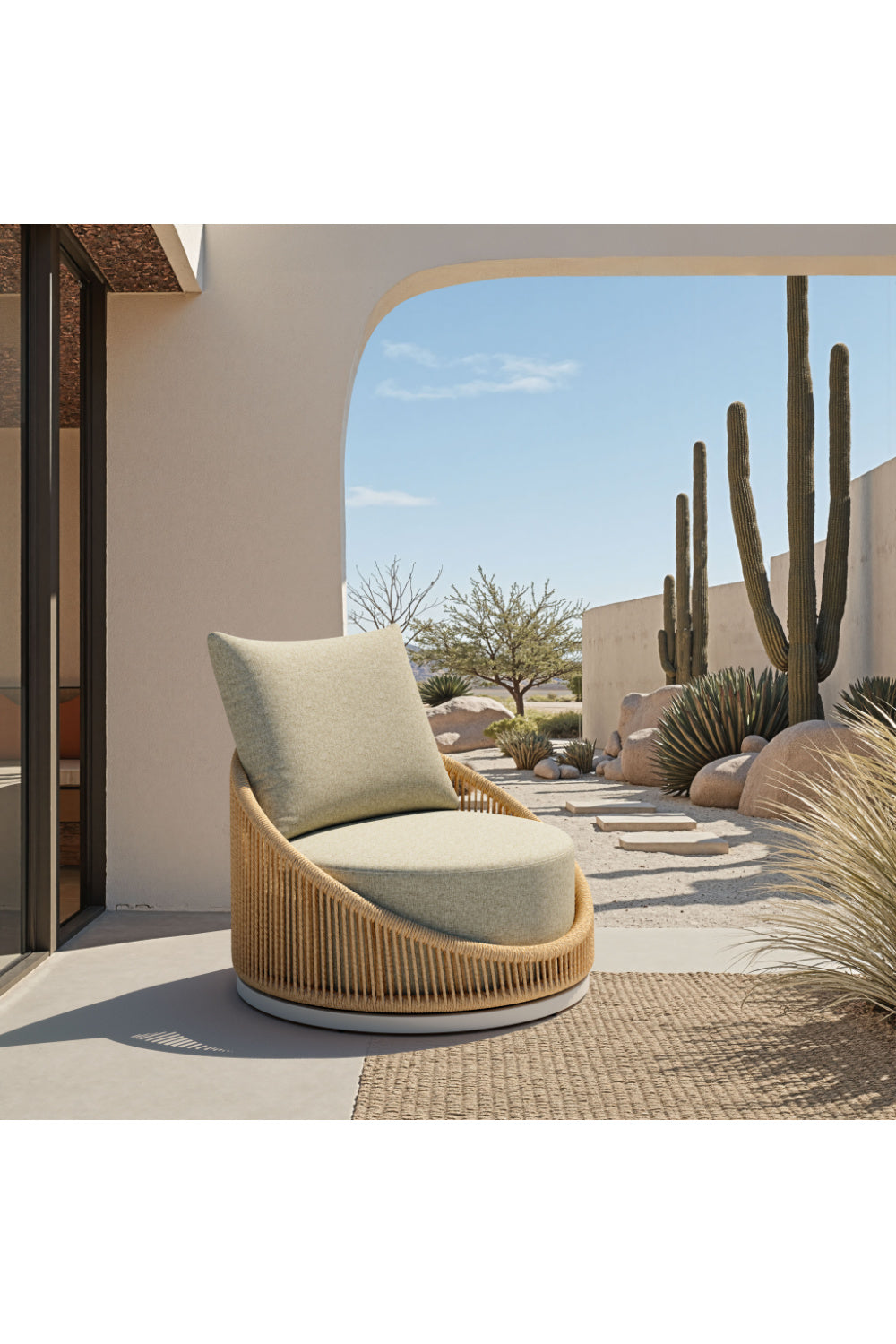 Rattan Weave Outdoor Swivel Chair | OROA Modern Cabana | Oroa.com