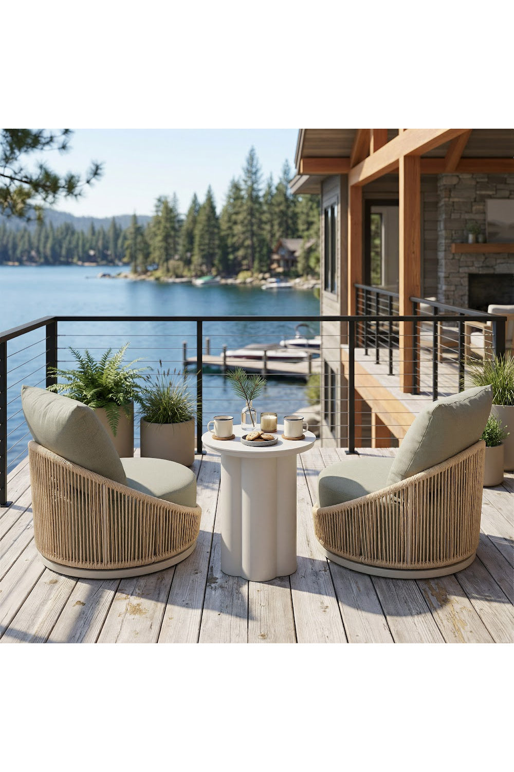 Rattan Weave Outdoor Swivel Chair | OROA Modern Cabana | Oroa.com