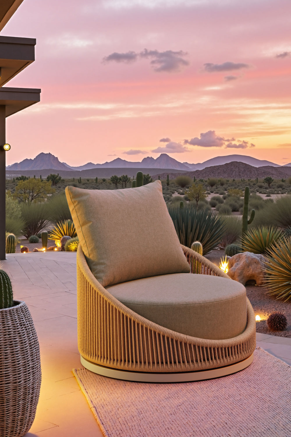 Rattan Weave Outdoor Swivel Chair | OROA Modern Cabana | Oroa.com