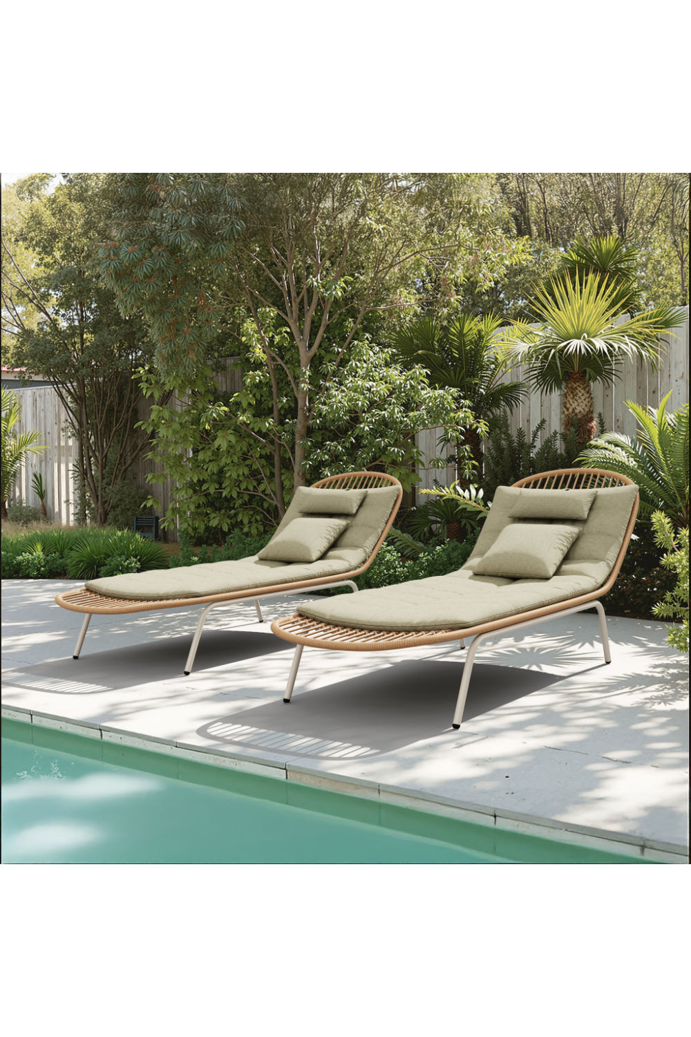 Padded Rattan Weave Outdoor Chaise | OROA Modern Skim | Oroa.com