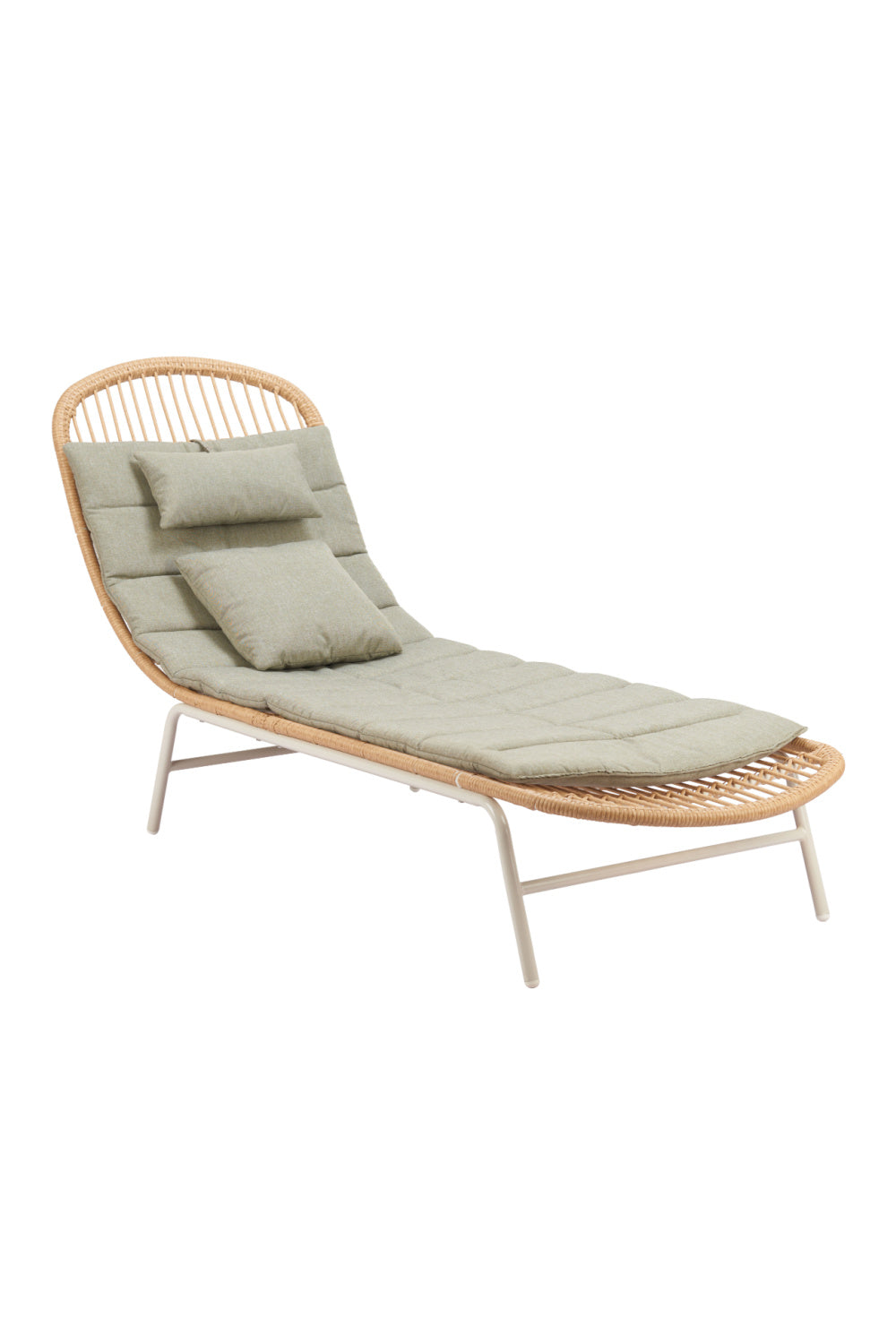 Padded Rattan Weave Outdoor Chaise | OROA Modern Skim | Oroa.com