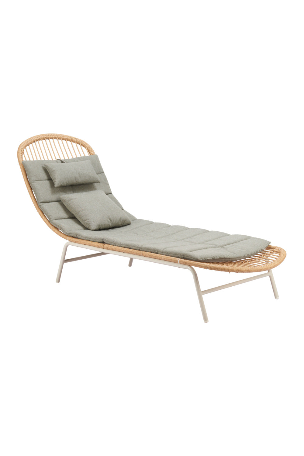 Padded Rattan Weave Outdoor Chaise | OROA Modern Skim | Oroa.com