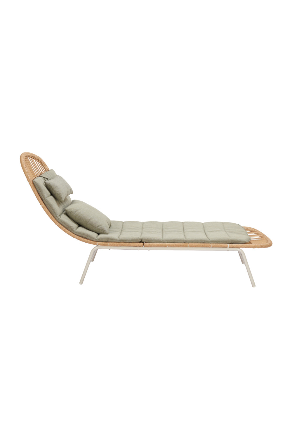 Padded Rattan Weave Outdoor Chaise | OROA Modern Skim | Oroa.com
