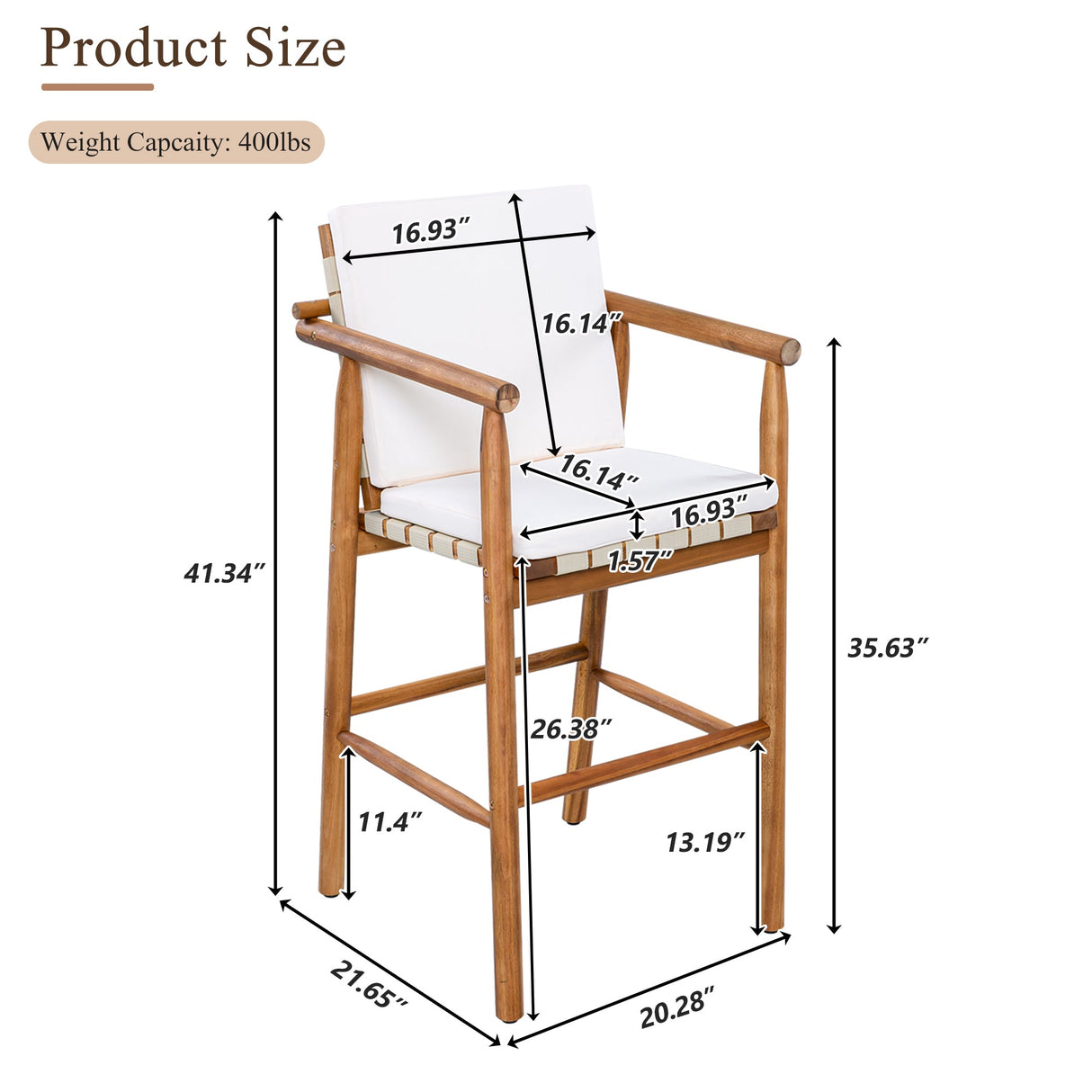 Outdoor Counter Bar Stools (S/2) - Natural