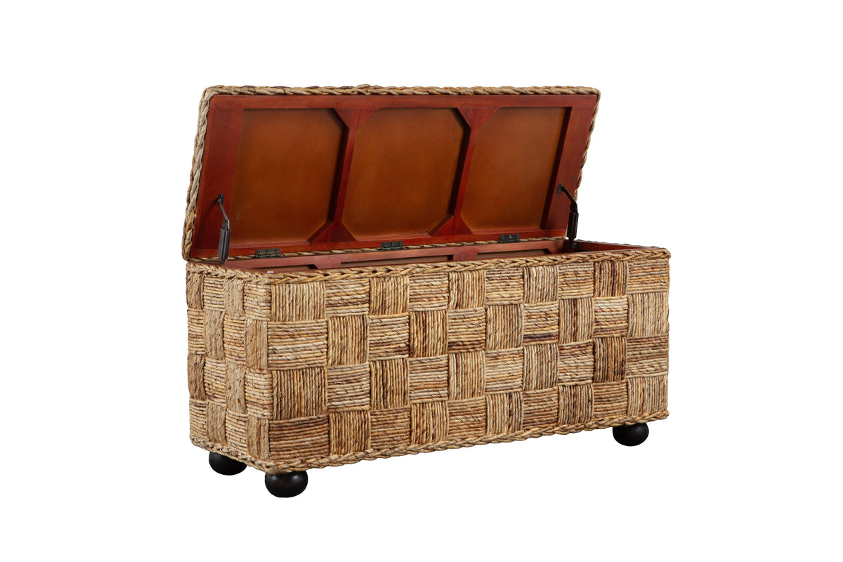 Natural Rattan Lift Top Storage Trunk – OROA, view 10