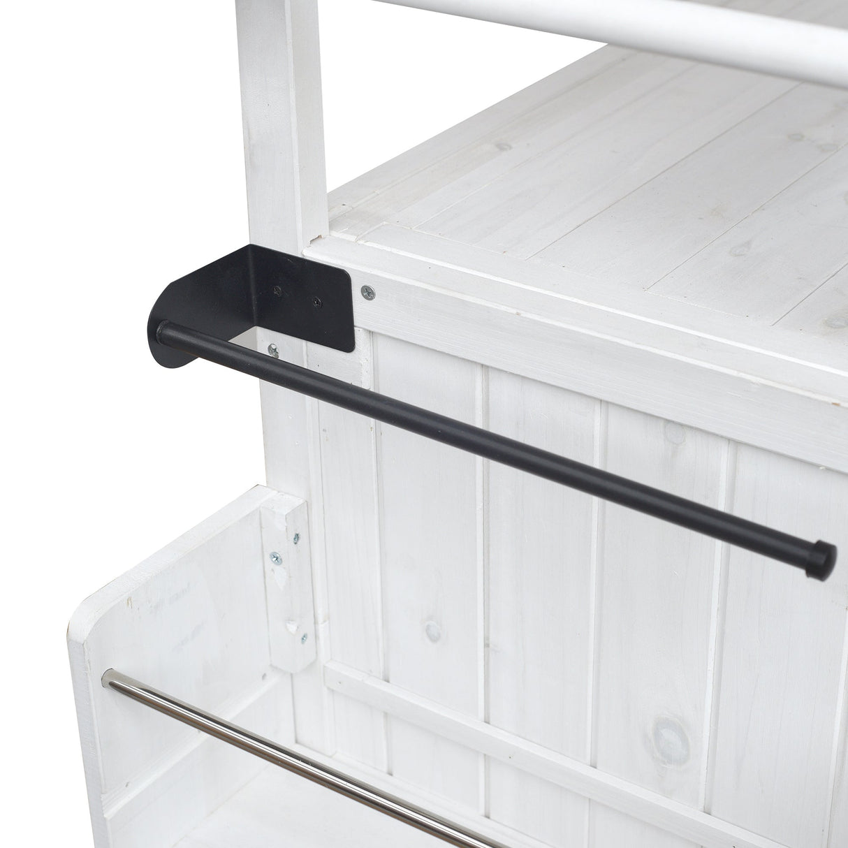 Foldable Outdoor Kitchen Island Patio Cart - White