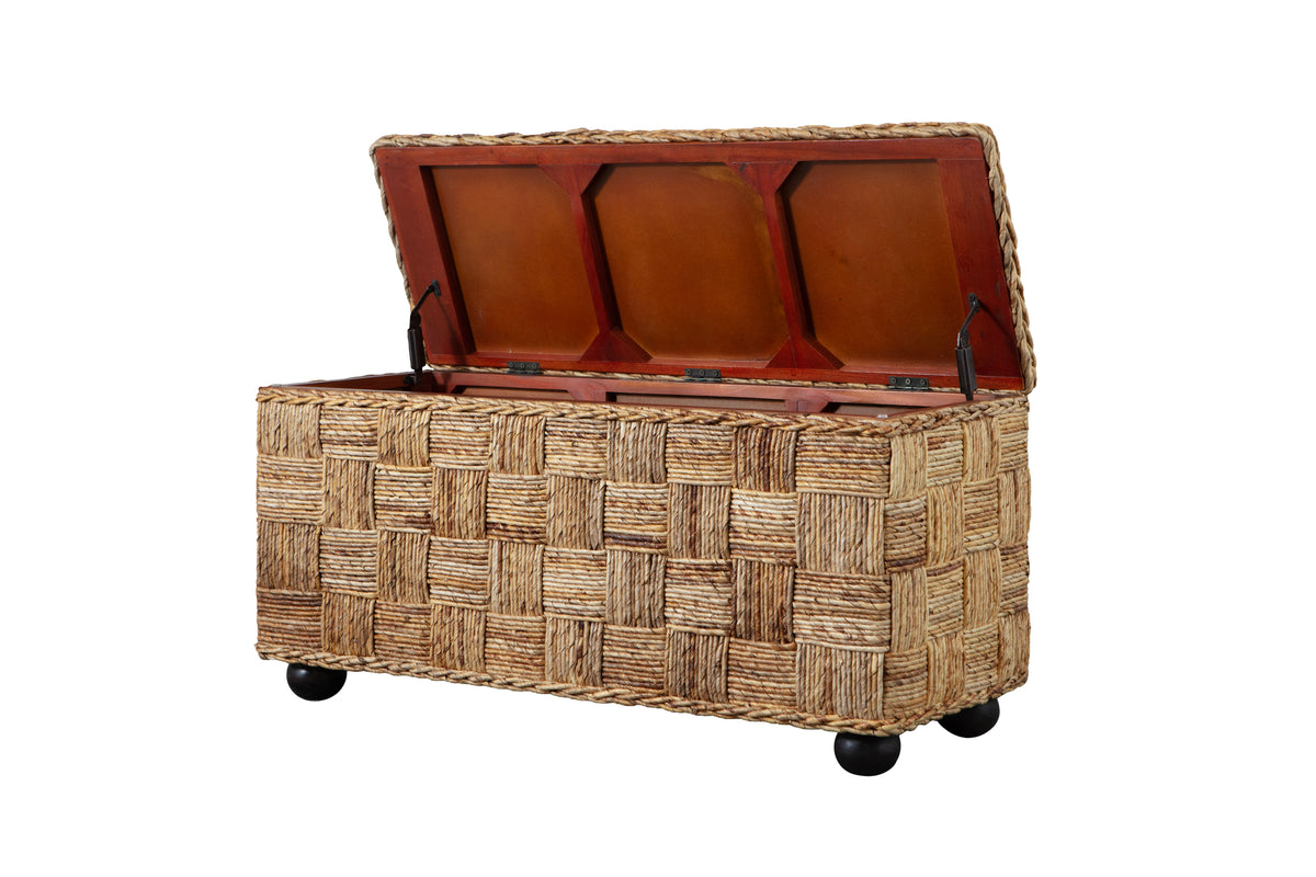 Natural Rattan Lift Top Storage Trunk – OROA, view 3