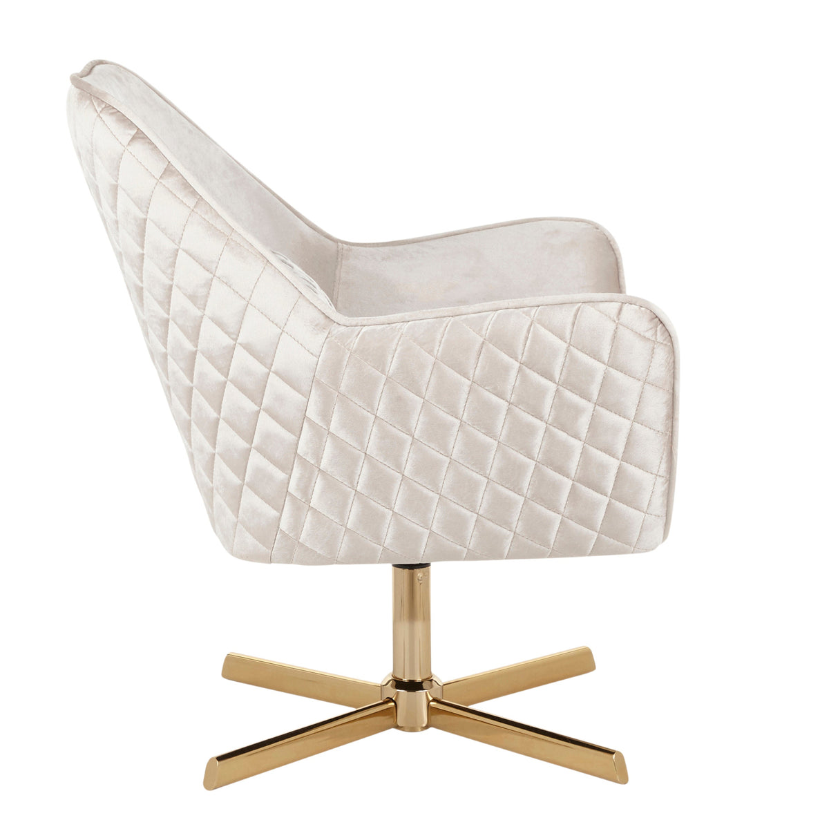 Cream Velvet Swivel Lounge Chair | Catchy