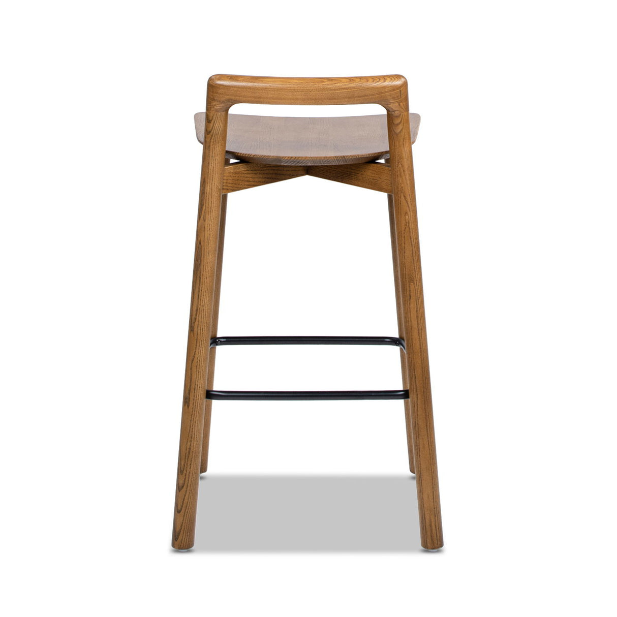 Minimalist Low Back Walnut Counter Stool - OROA