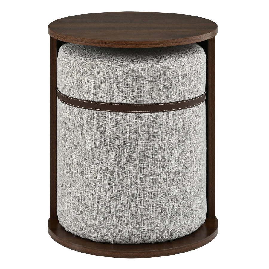 Walnut Side Table with Hidden Stool | Catchy