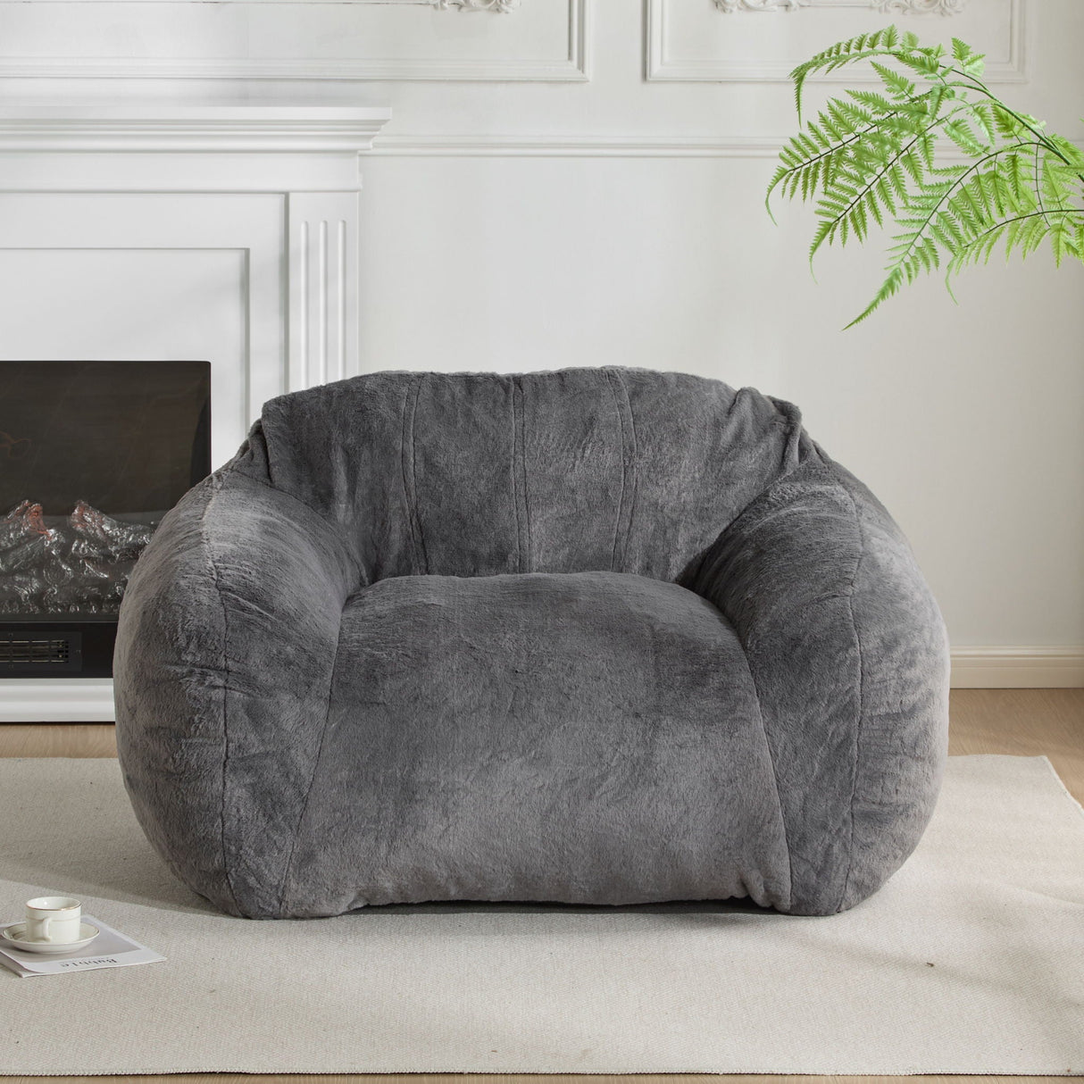 Gray Indoor Bean Bag Chair - OROA