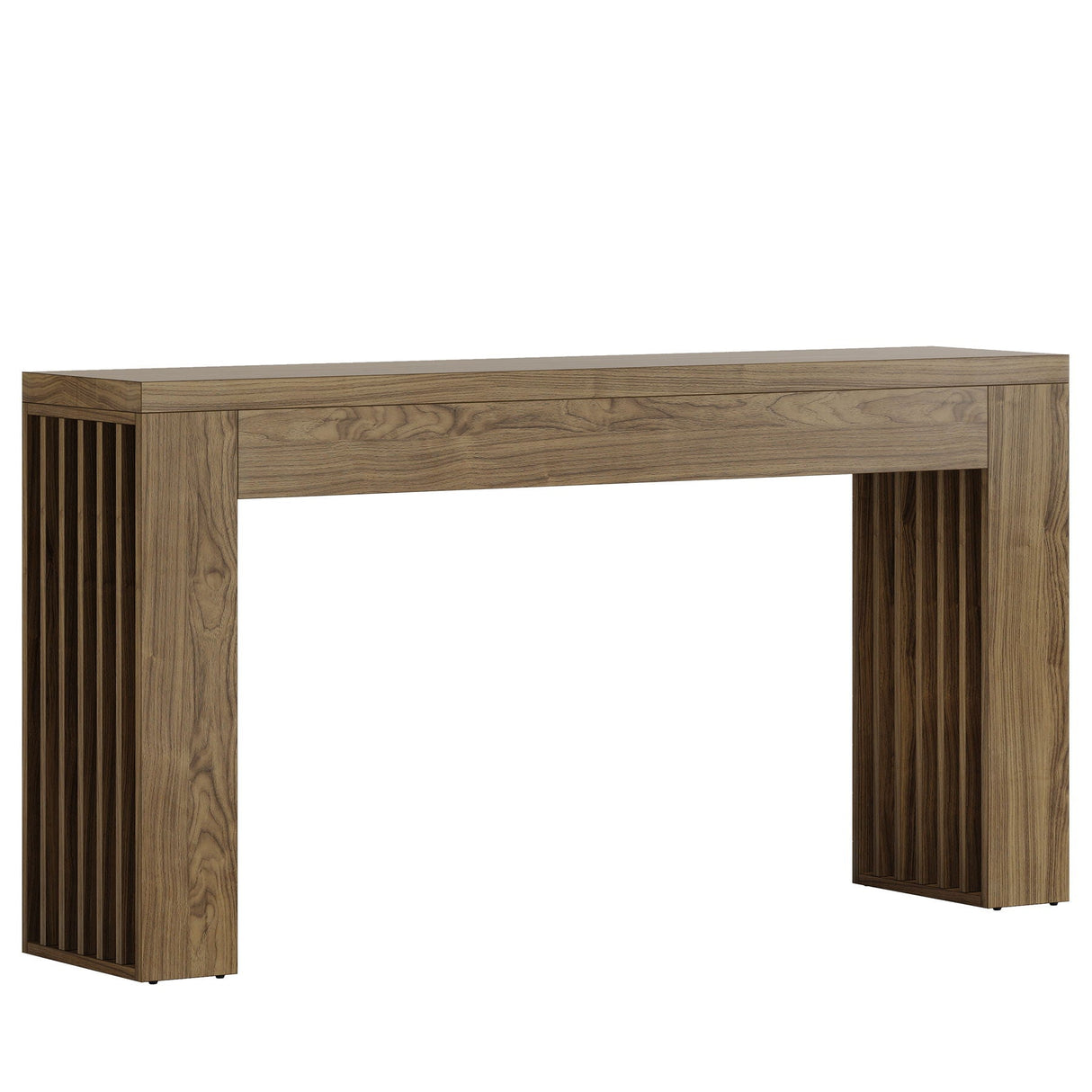 Slim Vertical Slat Console Table Rustic - OROA