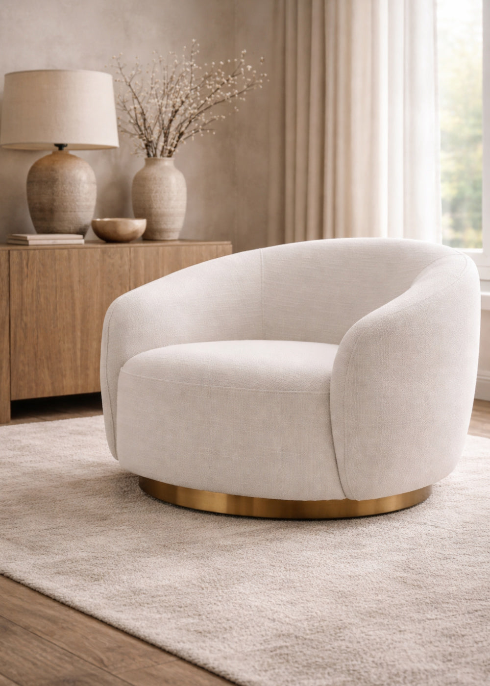 off white swivel arm chair - www.oroa.com | Oroa.com