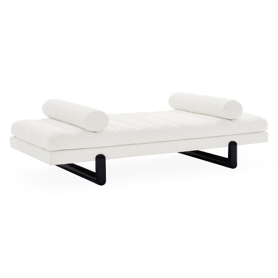 White Channeled Bouclé Daybed | Jonathan Adler Aspen | Oroa.com