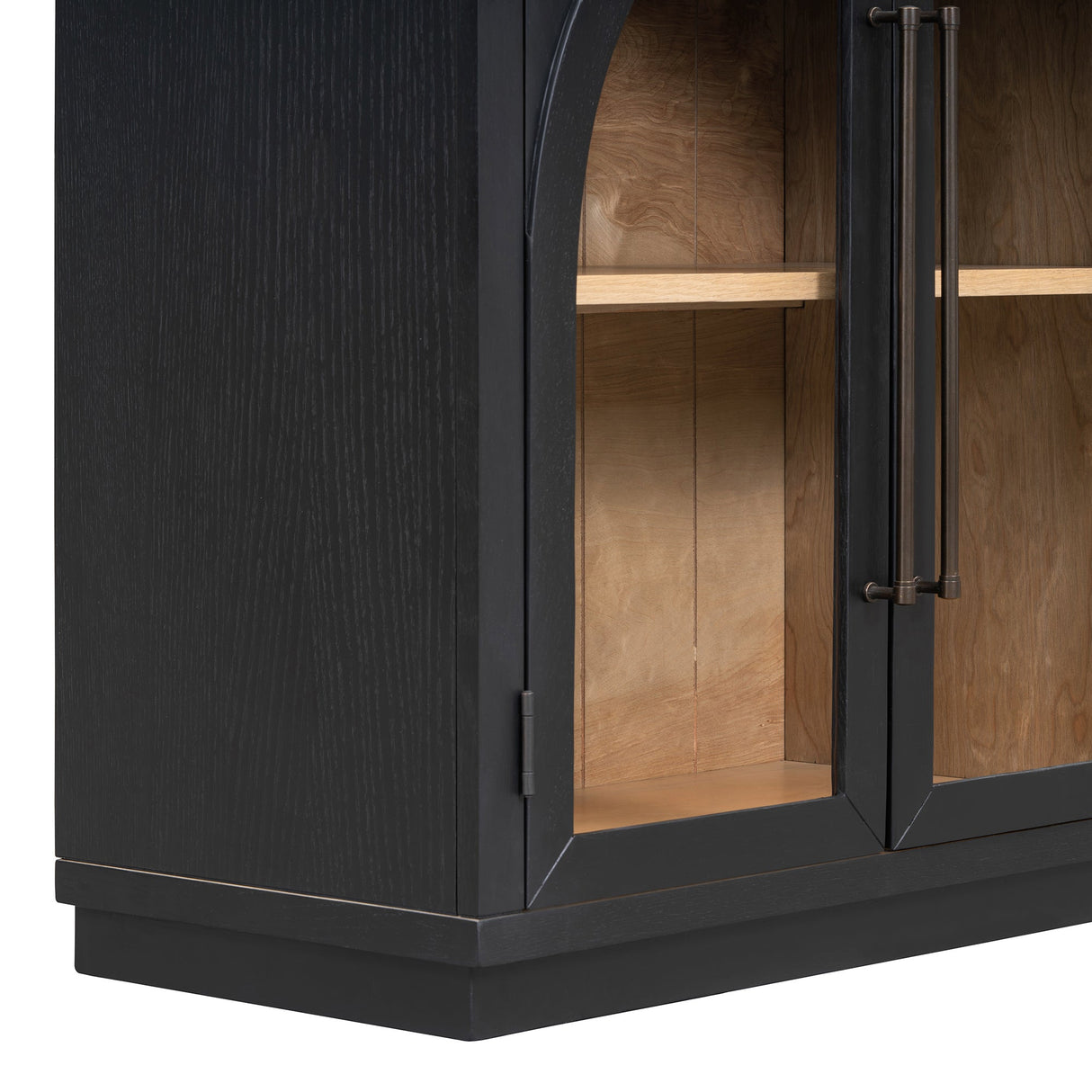 Black Vintage Arched Storage Buffet Cabinet - OROA