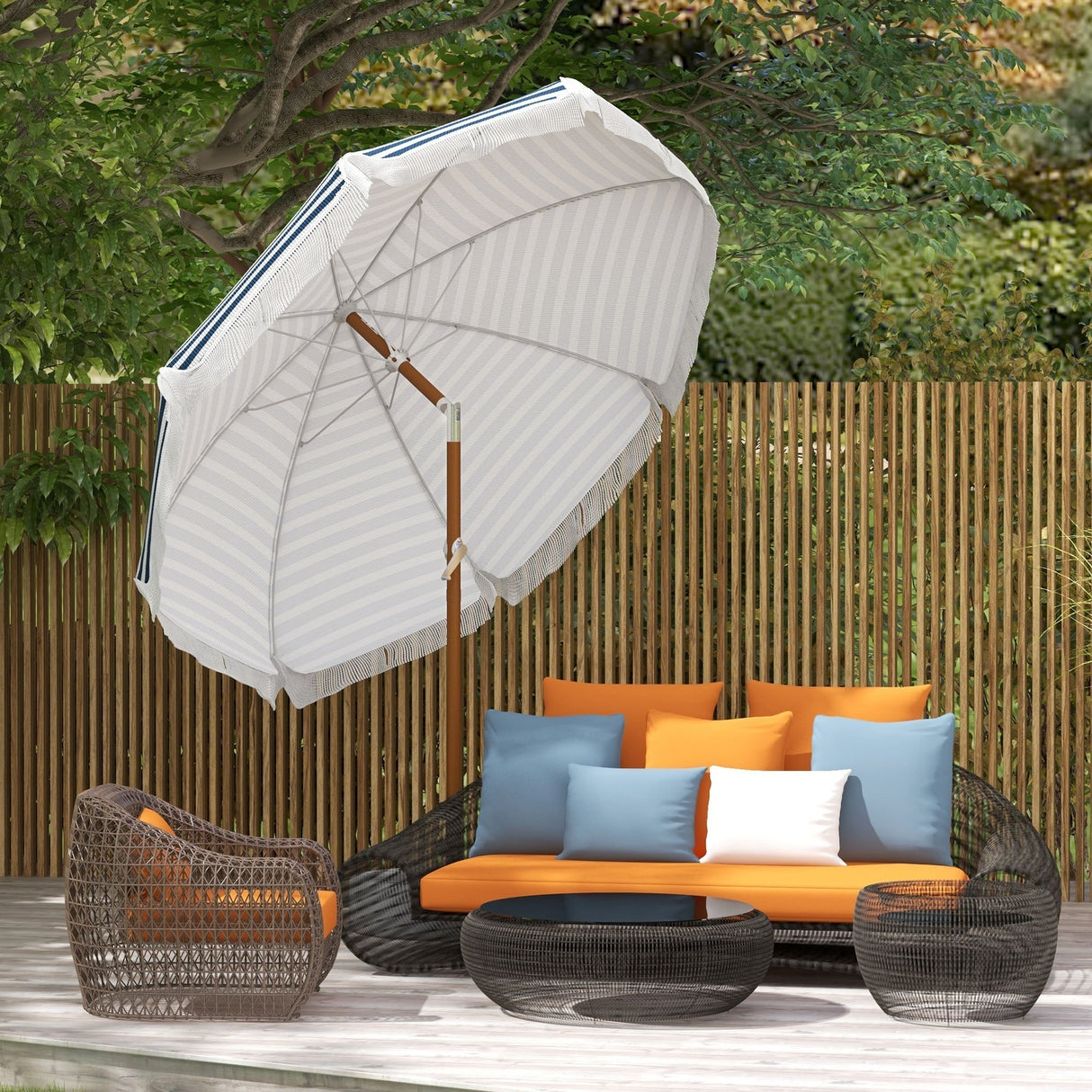 Outdoor Patio Umbrella with Tilt and Vent