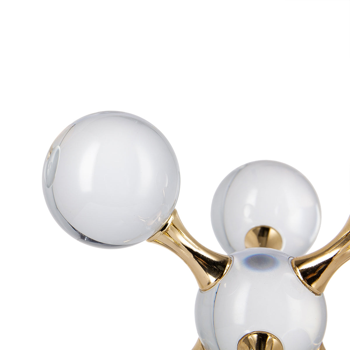 Clear Glass and Gold Finish Decorative Sculpture