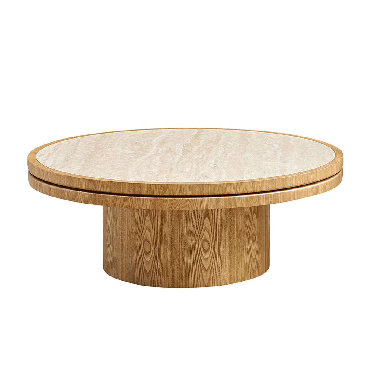 Natural Round Coffee Table with Sintered Stone Top - OROA