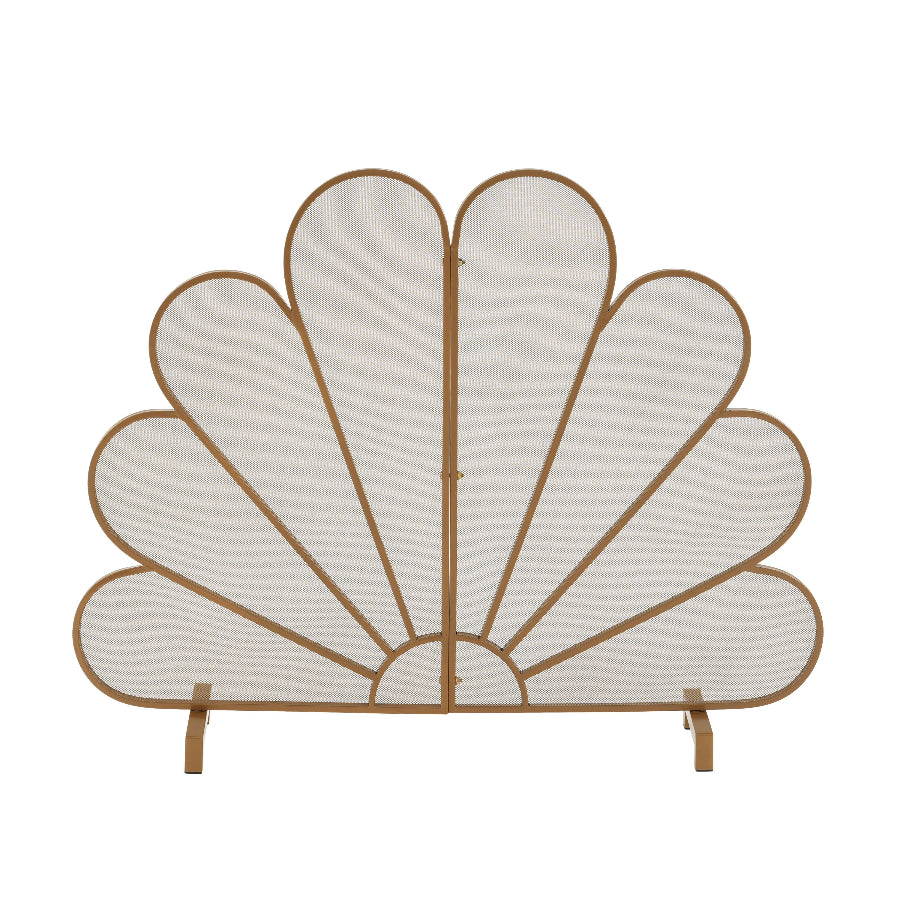 Gold Metal Fireplace Screen