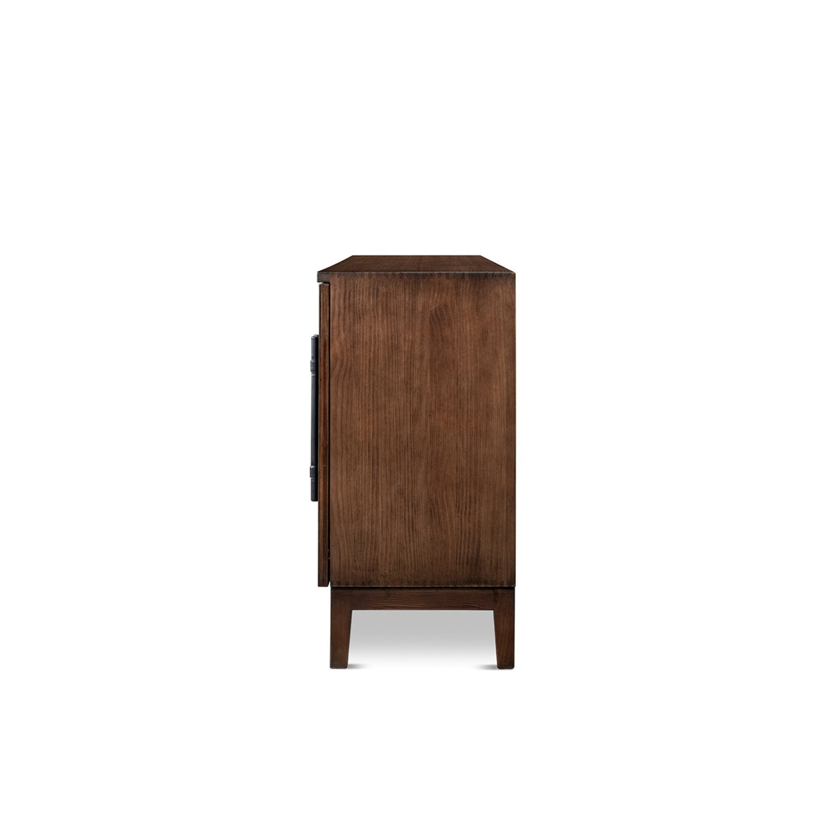 Koa Woven Wood 4-Door Sideboard, Dark Brown Reclaimed Pine - OROA Modern Furniture