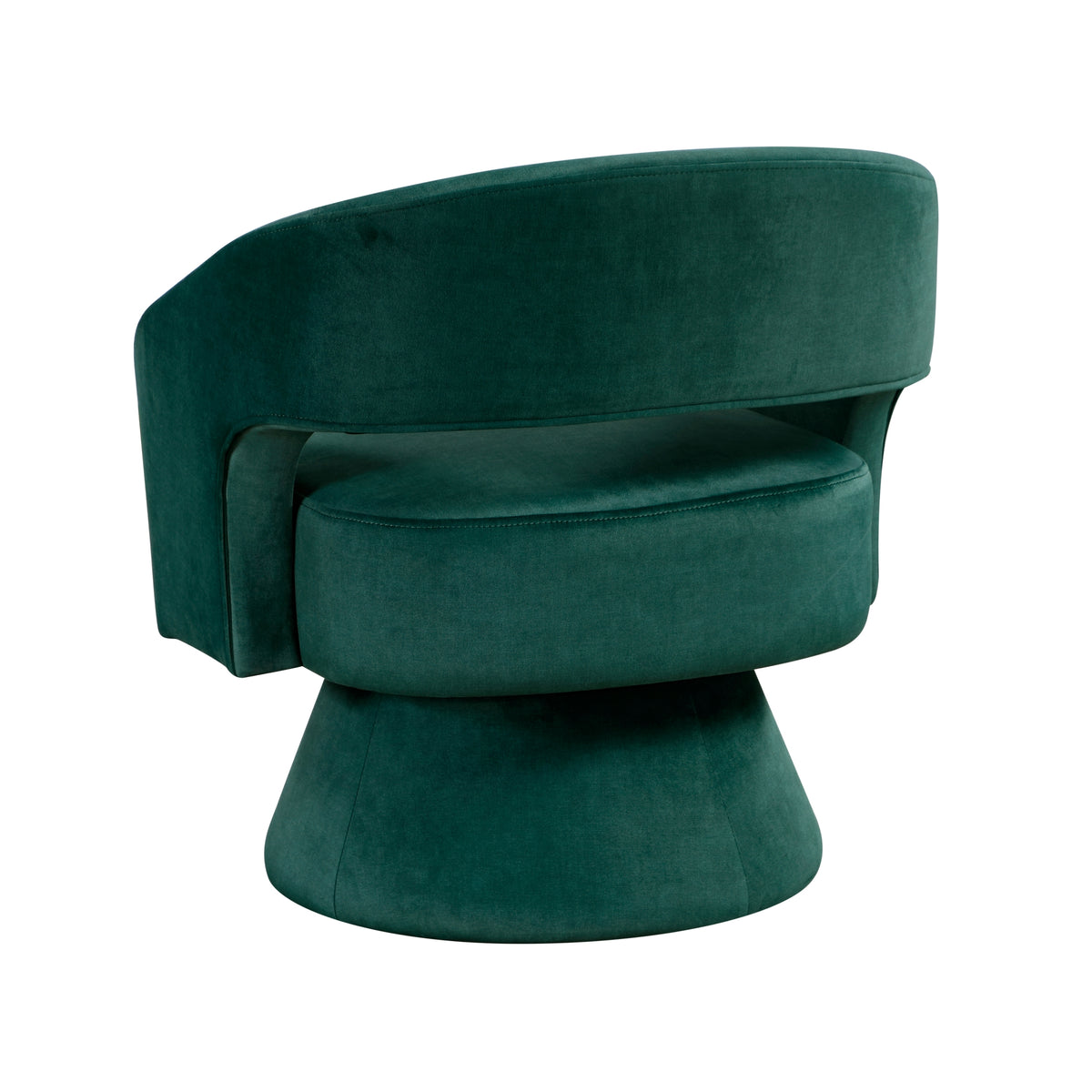 Emerald Green Compact Velvet Swivel Chair – OROA, view 4