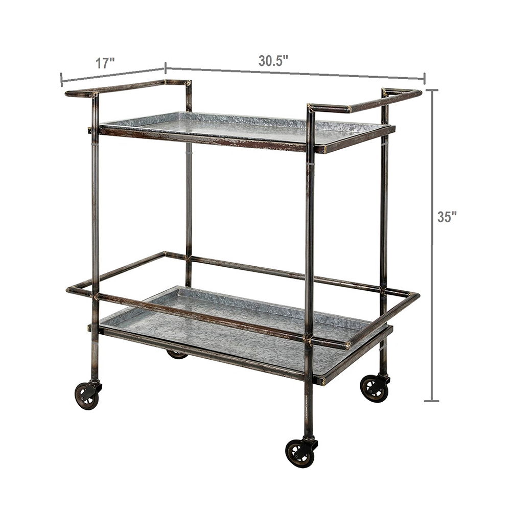 Industrial Gray Bar Cart - OROA