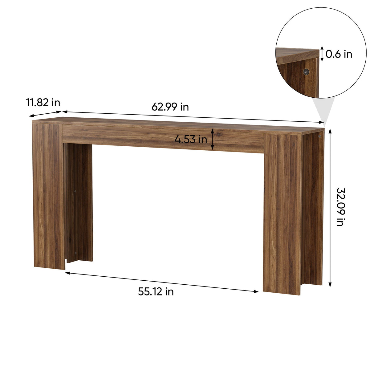 Farmhouse Walnut Console Table - OROA