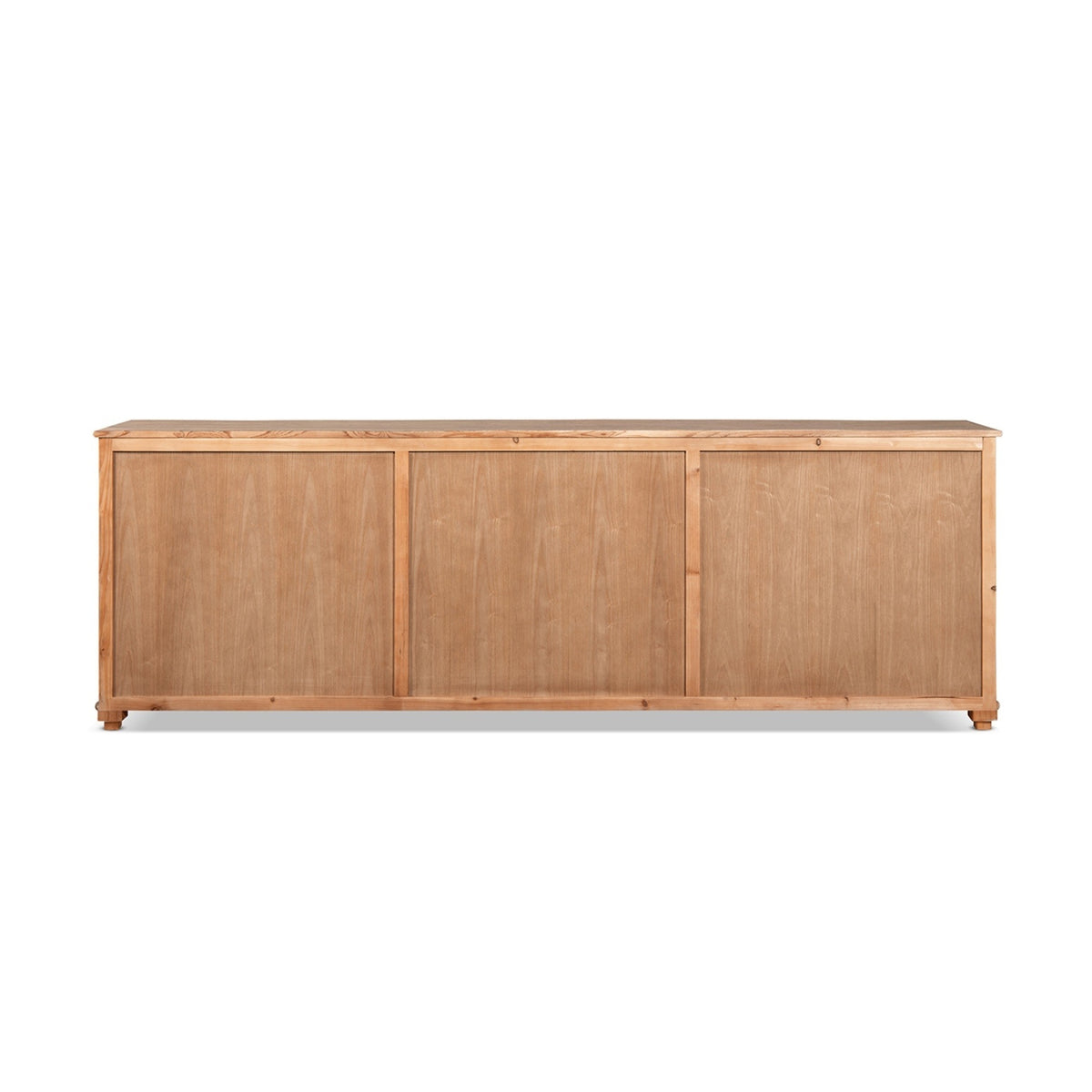 Colette Extra Wide 6-Door Cabinet Sideboard, Antique Natural Brown and Blue-Grey Reclaimed Pine - OROA Modern Furniture