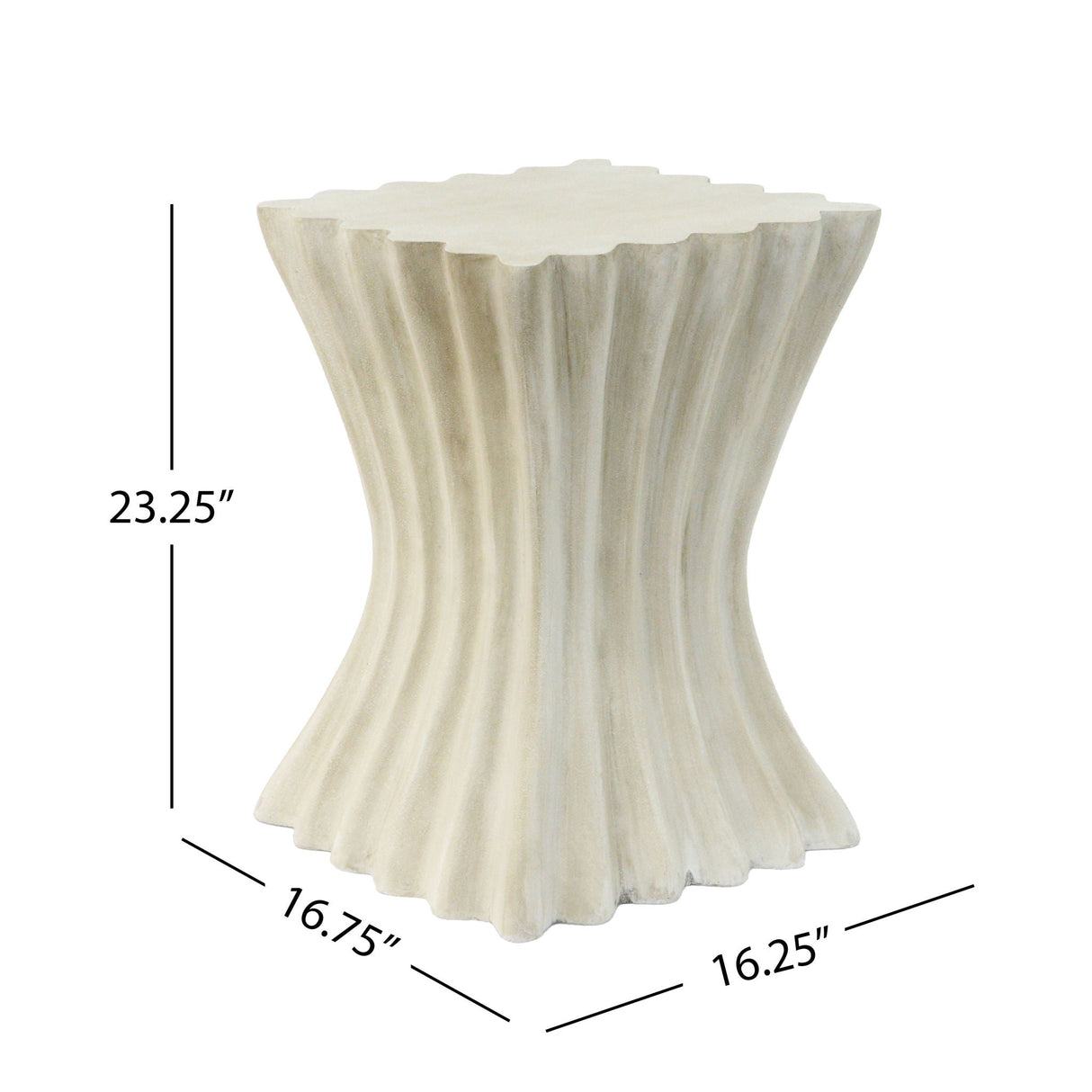 Archaistic Wavy Side Table - Antique Sandstone - OROA