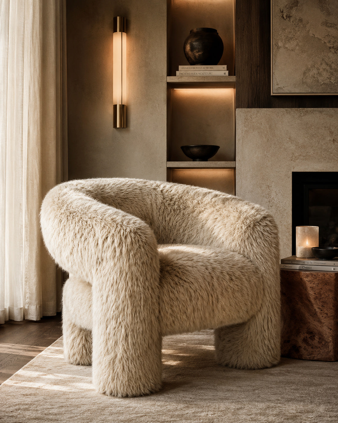 Barrel Sheep skin chair - oroa.com