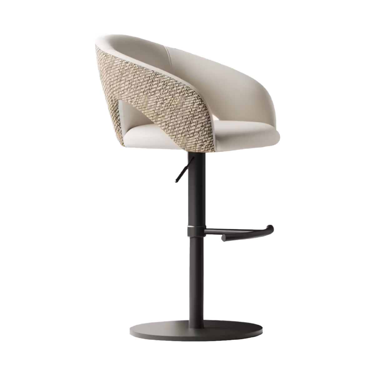 Modern Adjustable Swivel Faux Leather Bar Stool | Maison Naturelle