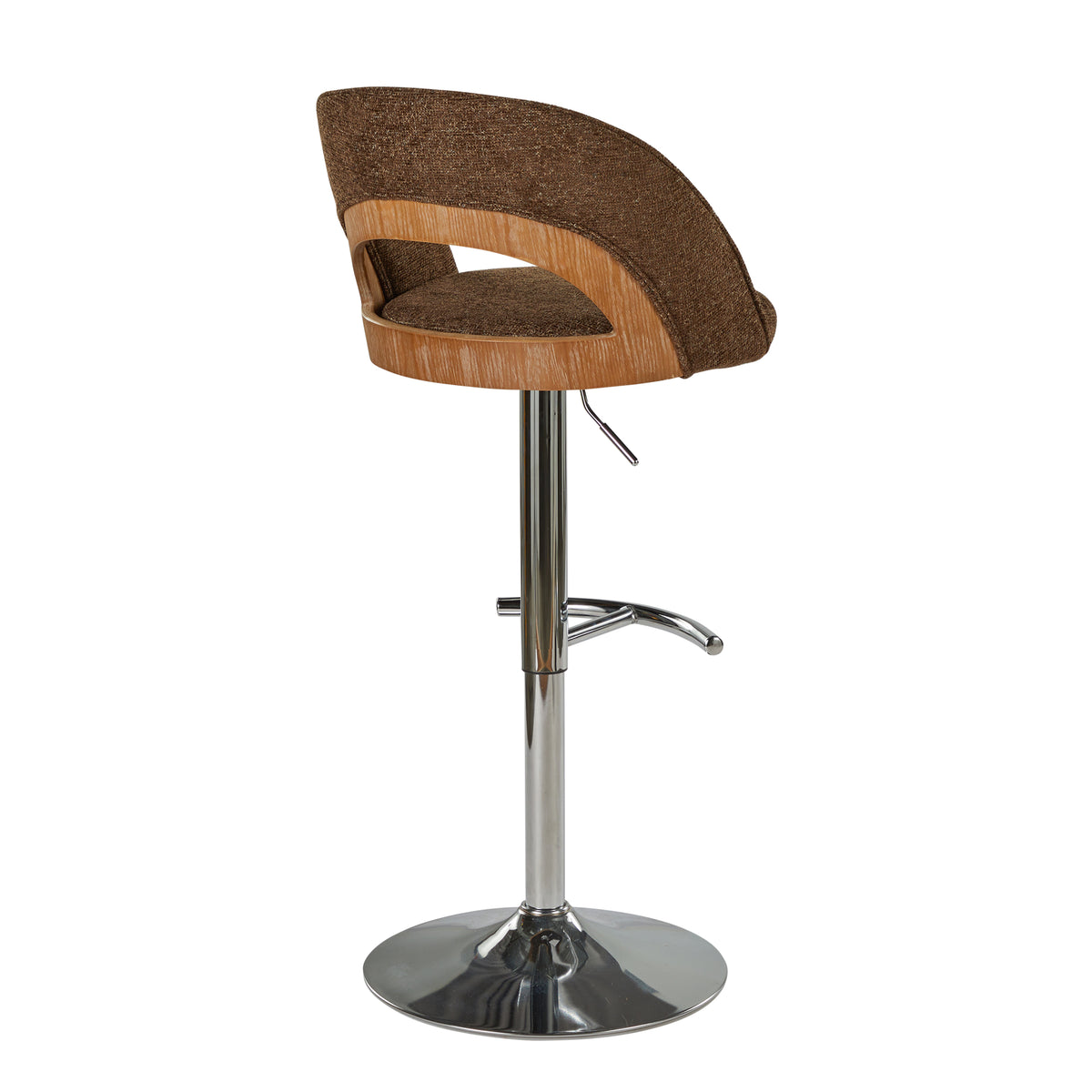 Dark Brown Whitewashed Adjustable Swivel Bar Stools Set of 2 – OROA, view 5