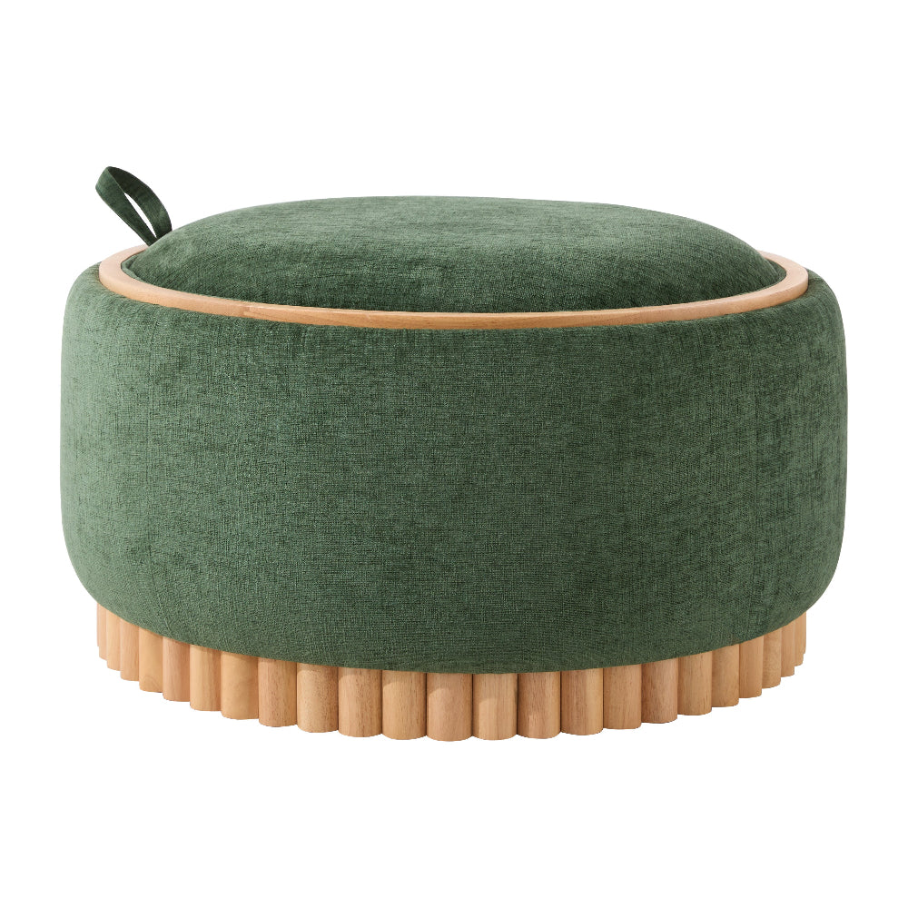 green storage ottoman