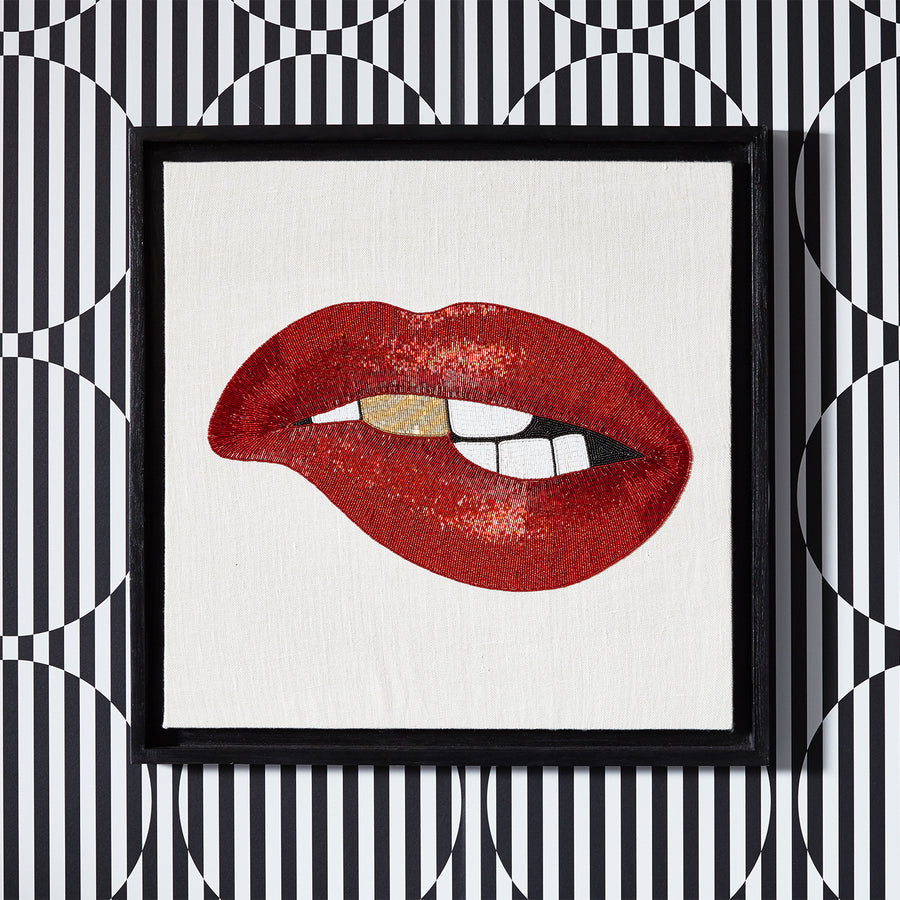 Red Lips Beaded Art | Jonathan Adler Bitten | Oroa.com