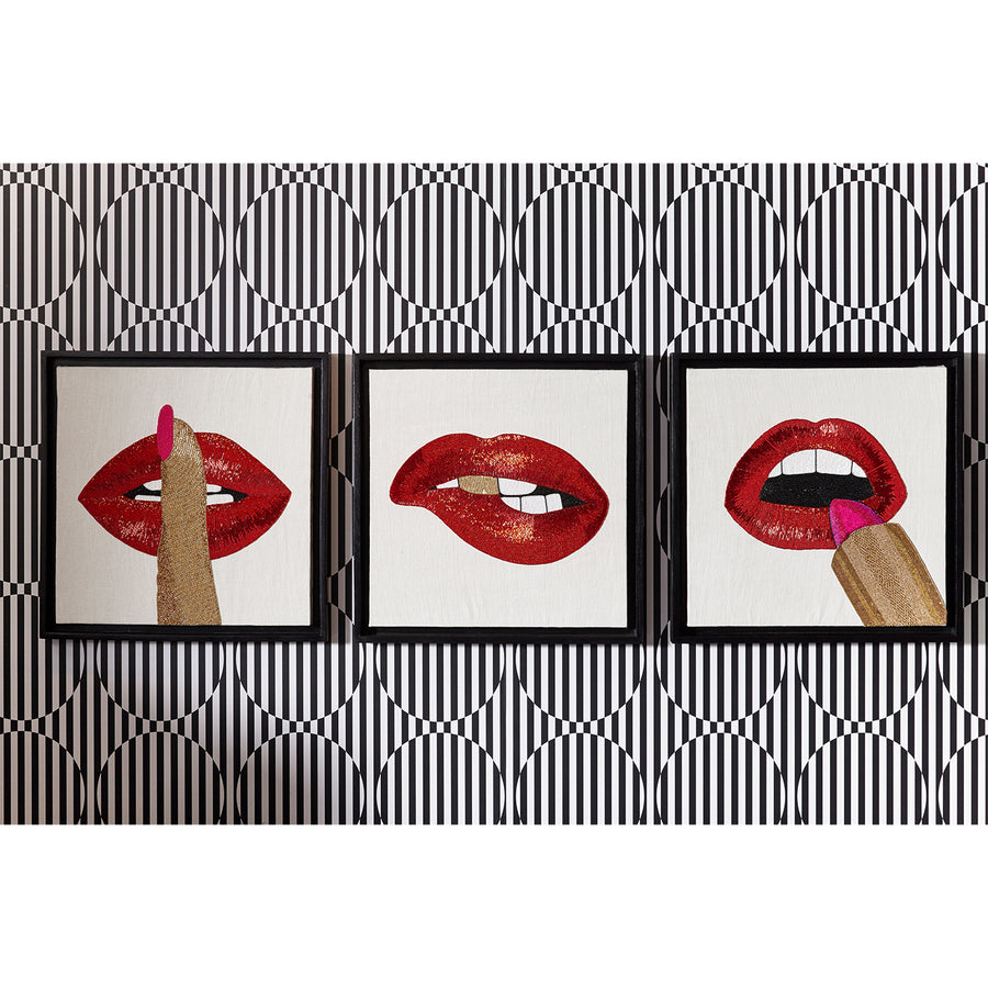 Hand-Beaded Lips Wall Art | Jonathan Adler Lipstick | Oroa.com