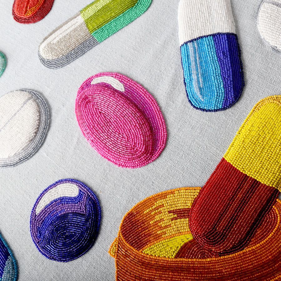 Multicolored Pills Beaded Art | Jonathan Adler Happy Pills | Oroa.com