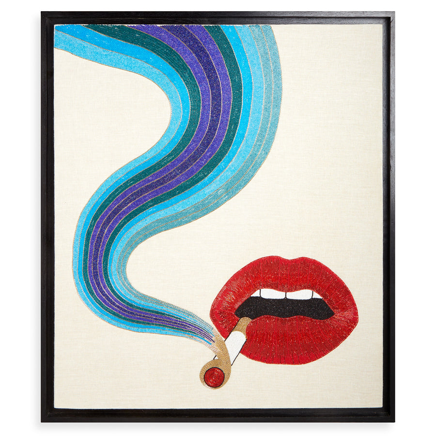 Smolder Beaded Smokestack Lips Beaded Art – Smolder – front view