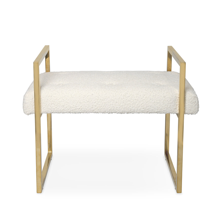 Ivory Bouclé Bench | Jonathan Adler Beaumont | Oroa.com