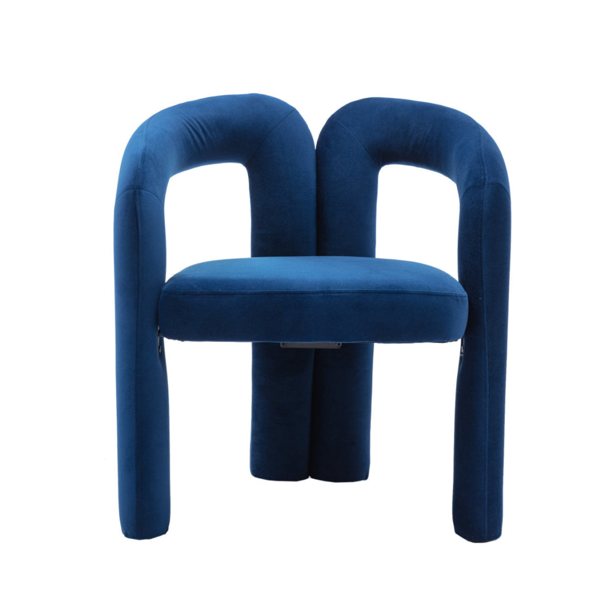 Navy Velvet Curved-Back Dining Chair | Catchy