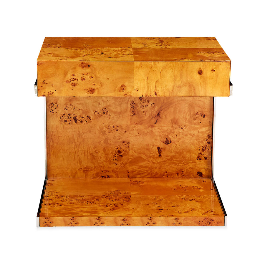 Mappa Wood Cantilevered Side Table – Bond – angled view