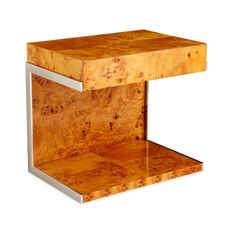 Mappa Wood Cantilevered Side Table – Bond – front view