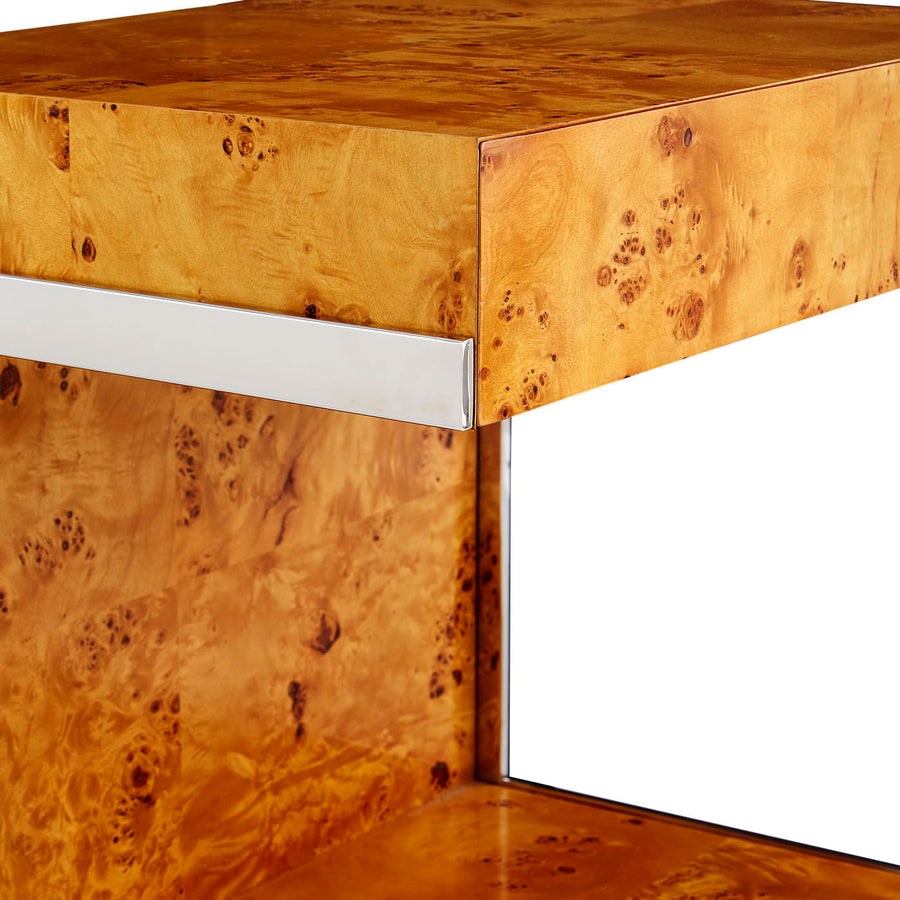 Mappa Wood Cantilevered Side Table – Bond – side view
