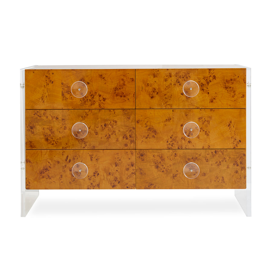 Mappa Wood 6-Drawer Dresser – Bond – front view
