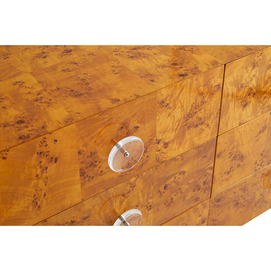 Mappa Wood 6-Drawer Dresser – Bond – side view